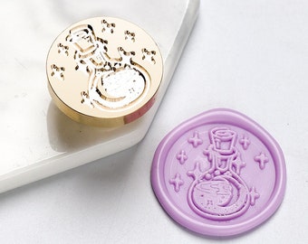 Magical Wax Seal Stamp - Magic Bottle of Potion 1" Ø Great for Invitations, Weddings and Bullet Journaling