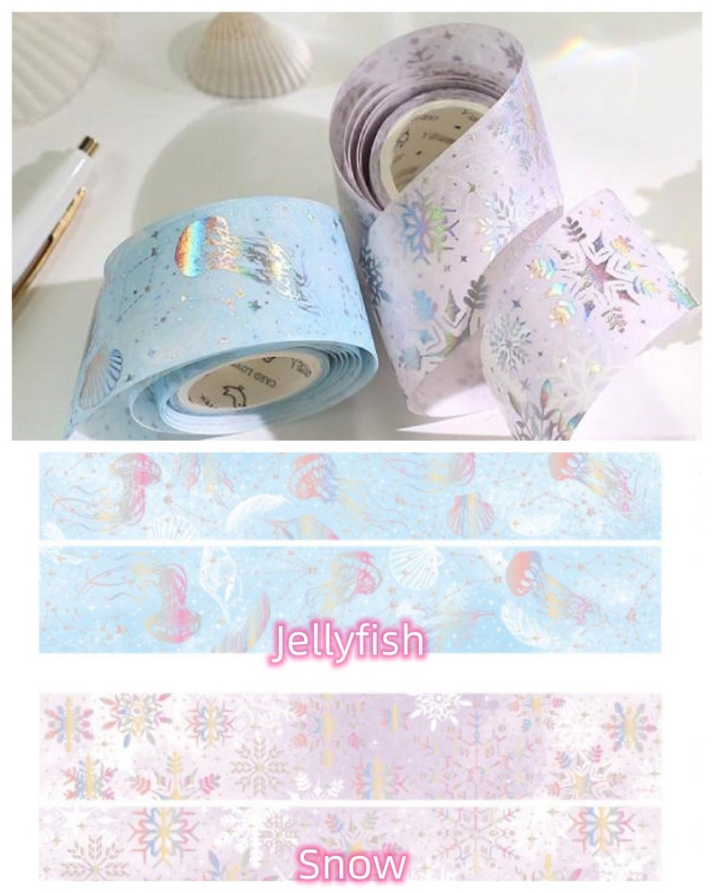 Magic Gold Foil Washi Tape Stars, Snow & Magic Themes For Journaling, Scrapbooking, Diary and Decoration image 3