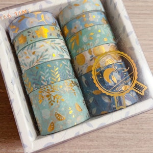 Bronzing Washi Tape Set Schmetterling, Gemälde, Geometrie 10 Rollen Dekoratives Klebeband für Scrapbooking, Planer und Journaling Garten