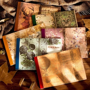 Retro Scrapbooking Papier, 40 Blatt Fantasie Papier Ideal für Journaling und Scrapbooking Bild 1