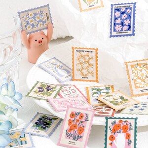 Mini Blumen Sticker 46 Stück Bullet Journal, Tagebuch, Fotoalbum Briefmarken Aufkleber Bild 8