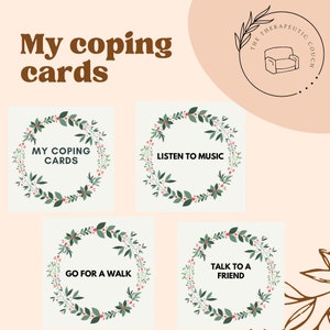 Coping Key Chain-Mental Health Cards on the go, coping skills cards, anxiety cards