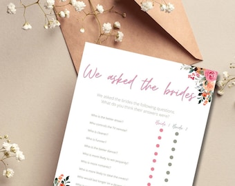 Lesbian Bridal Shower Games: Fun Printable Activity (Digital Download)