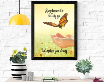 Sometimes It's Letting Go Wall Art  Therapy Office  Mental Health  Counselor Gift School Counselor  Printable Wall Art