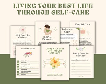 Living Your Best Life Through Self-Care Workbook  Wellness  Therapy Worksheets  Self-Care Workbook Stress Management  Coping Skills
