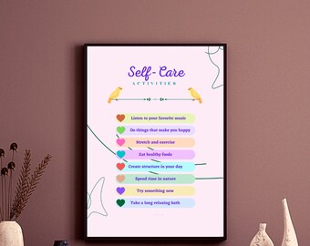 Self-Care Activities  Therapy Office Social Worker School Counselor Self-Care Printable Self-Care Checklist