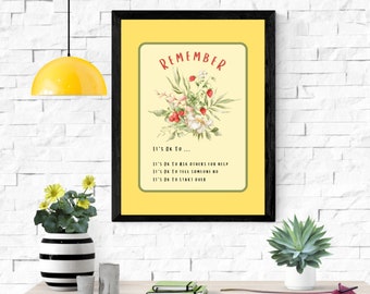 It's Ok Print  School Counselor Therapy Office  School Counselor Mental Health Poster