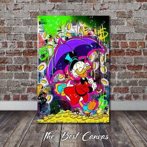 Scrooge McDuck - Wall Decor - Cartoon Art  - Modern Canvas Art - Printed Canvas - Decor -Pop Art - Motivation