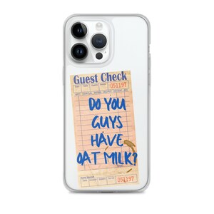 Haben Sie Hafermilch? Retro Gäste Check Handyhülle, Gäste Check Handyhülle, iPhone Hülle, Trendy Handyhülle, blaue Hülle