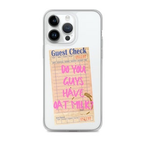 Do you guys have oat milk? retro guest check phone case, Guest Check Phone case, iPhone Case, Trendy phone case, pink case