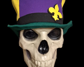 Giant Top hat for 12 foot skeleton mardi gra fleur-de-lis holiday costume