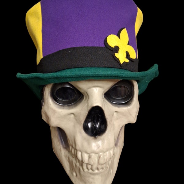 Giant Top hat for 12 foot skeleton mardi gra fleur-de-lis holiday costume