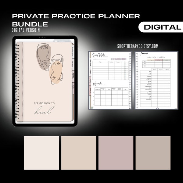 Digital Business Planner | Therapist Planner | Private Practice Guide | undated planner | Business bundle | Treatment Planner | therapist