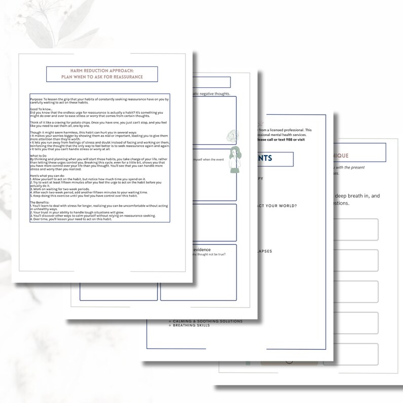 Free From OCD Digital OCD Management Therapy Skills Workbook Exposure ...