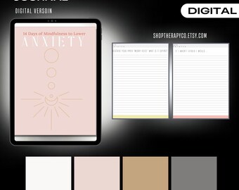 Digital Anxiety Journal: Mindfulness Prompts, Mental Health Workbook (Digital Download)