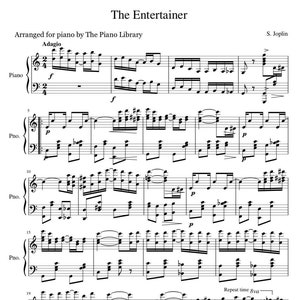 The Entertainer - sheet music piano