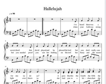 Hallelujah- sheet music piano