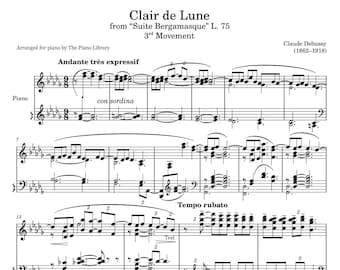 Clair de Lune - Debussy - Piano Sheet Music
