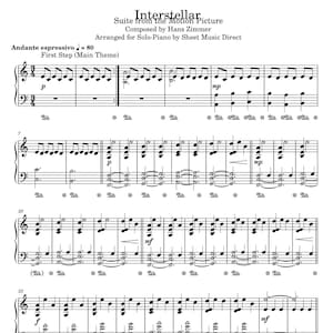 Interstellar-Suite - Hans Zimmer Sheet music for Piano (Solo