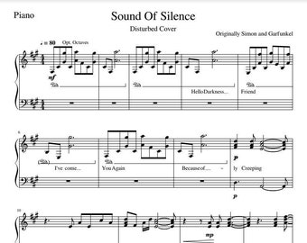 Sound of Silence - Simon and Garfunkel - Piano Sheet Music