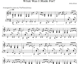 What was I made for - Billie Eilish - Barbie - Piano Sheet Music