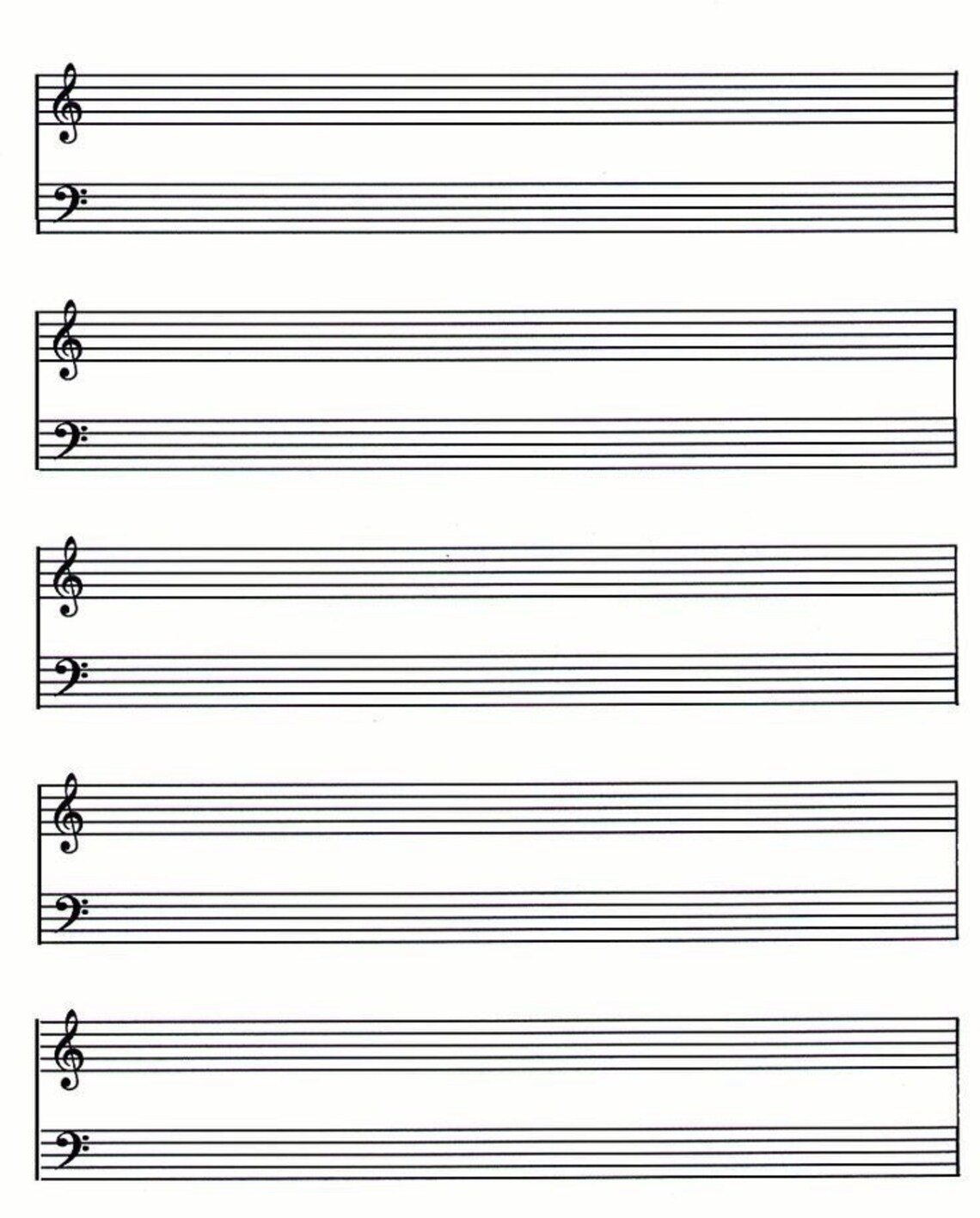 Blank Score Template Sheet Music Piano Etsy