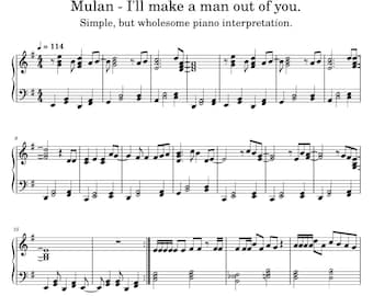 I’ll Make A Man Out Of You - from the film Mulan - Piano Sheet Music