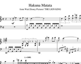 Hakuna Matata - from the film The Lion King - Piano Sheet Music