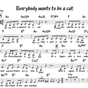 Everybody Wants To Be A Cat - from the film The Aristocats - Piano Sheet Music