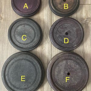 Vintage Dark Coffee Display Riser: Wood or Resin Base