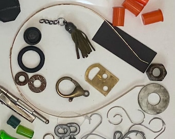 100 Gold, Silver or Colored Aluminum Soda Can Pull Tabs for Crafts, Bits and Bobs, plastic tops.