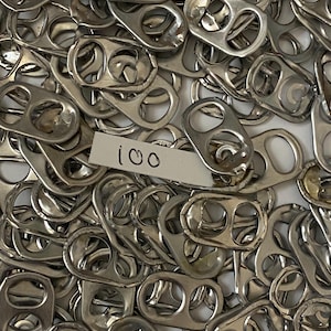 100 Silver Soda Can Pull Tabs: Upcycled Craft Supplies