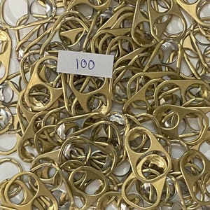 Gold Aluminum Can Pull Tabs: Upcycled Cat Food Tabs for Crafts