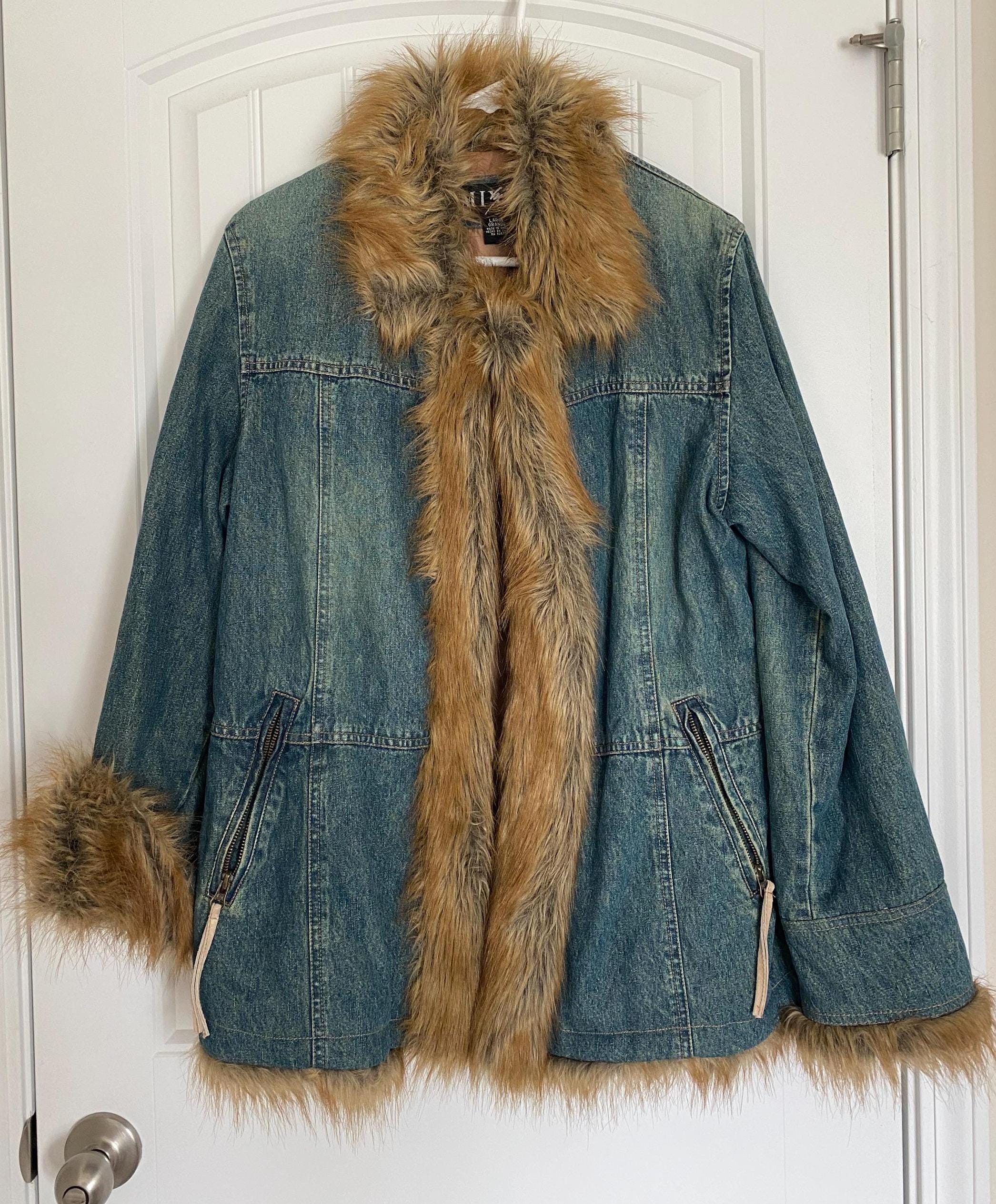 ジャケット・アウター 00s archive short length fur denimjacket 00s archive short length fur denimjacket Vintage Early y2k 2000s