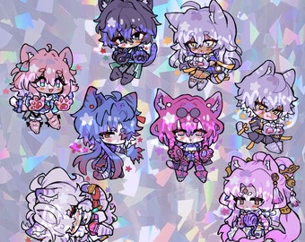 Honkai Paw Rail Holographic Stickers