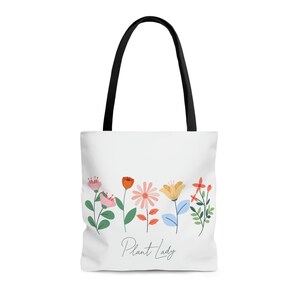 Plant Lady&#39;s Tote Bag, Blossom, Flourish, Botanic, Petal, garden, Bloom, Floral, Beach bag, Grocery bag