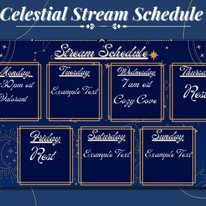 Azul Marinho Celestial Stream Schedule-Instagram Story Stream Schedule-Twitch Schedule-For Discord, instagram,twitter,facebook, etc.
