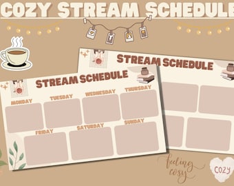 Cozy Stream Planner Template | Editable Canva Stream Schedule | Twitch / YouTube (Digital Download)