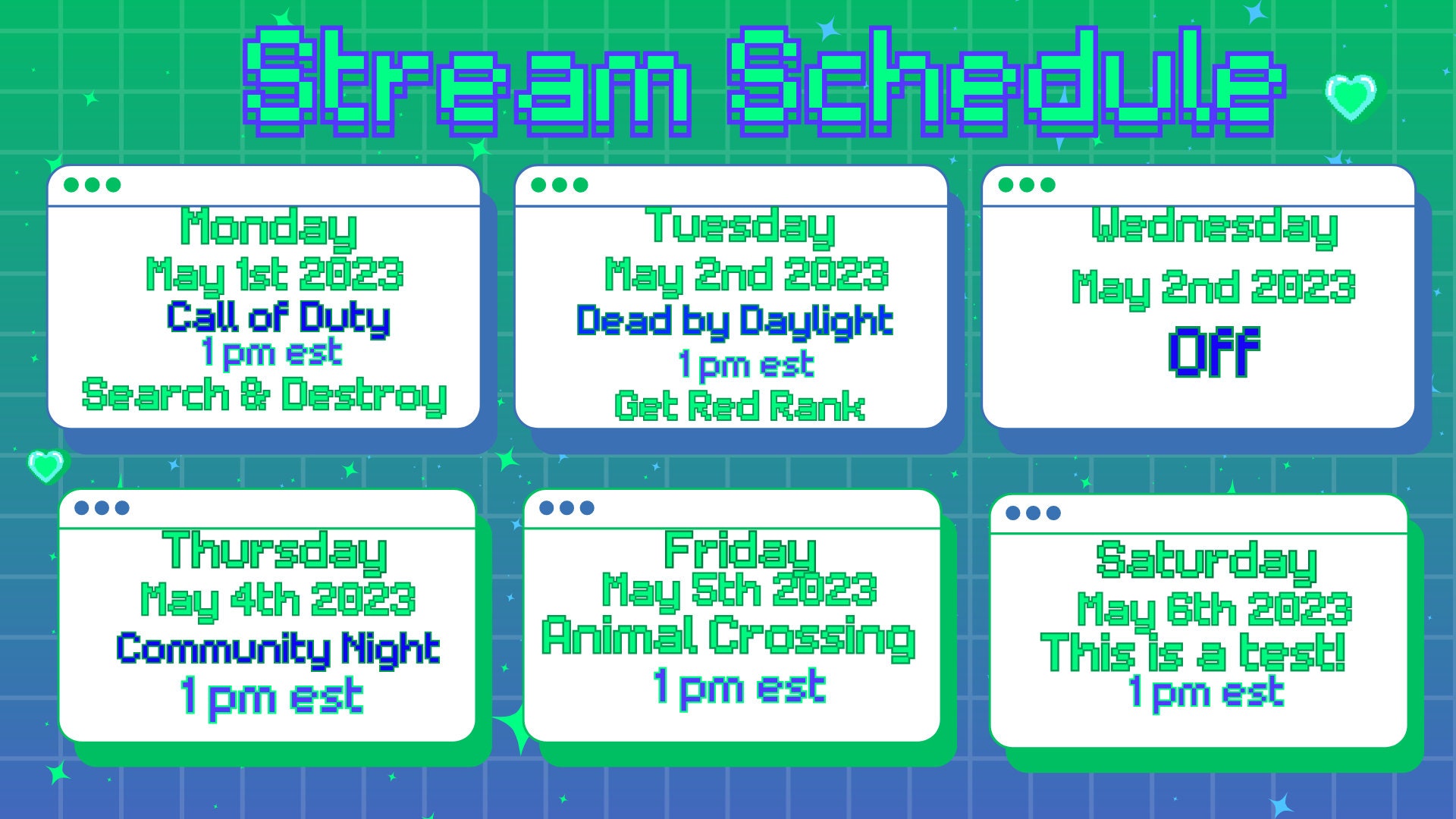 Vaporwave Stream Schedule Template | Twitch & Youtube Streaming Overlay ...