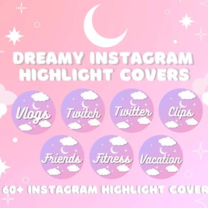 Dreamy Lunar Instagram Highlight Covers: 66 Kawaii Icons (PNG)
