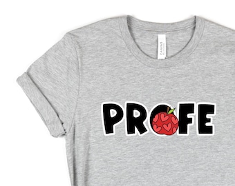 Profe Doodle Apple Back To School Outfit, Teacher Appreciation, Spanish Teacher Bilingual Teacher Tee Dual Language Instruction Tee