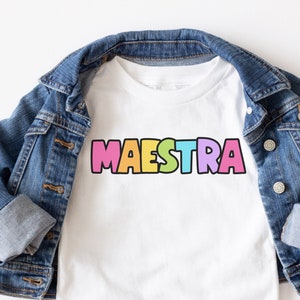 Maestra Back To School Outfit, Teacher Appreciation, Spanish Teacher Bilingual Teacher Tee Dual Language Instruction Tee