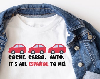 Coche Carro Auto Spanish Teacher Shirt Bilingual Teacher Dual Language Instruction Teacher Tee