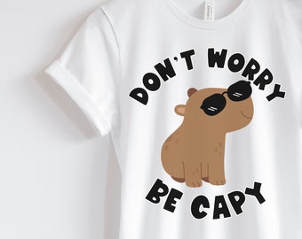 Funny Capybara TShirt Spanish Teacher Bilingual Teacher Tee Dual Language Instruction Tee Don't worry be capy