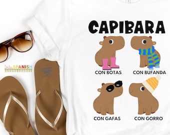 Funny Capybara TShirt Spanish Teacher Bilingual Teacher Tee Dual Language Instruction Tee Capibaras
