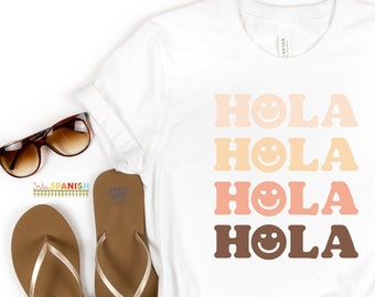 Hola shirt Spanish Teacher Shirt Bilingual Teacher Dual Language Instruction Teacher Tee