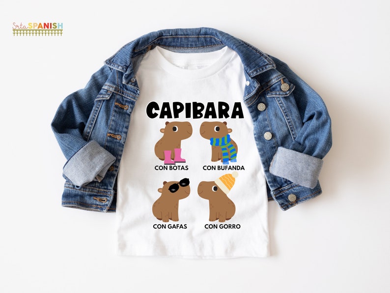 Funny Capybara TShirt Spanish Teacher Bilingual Teacher Tee Dual Language Instruction Tee Capibaras image 2