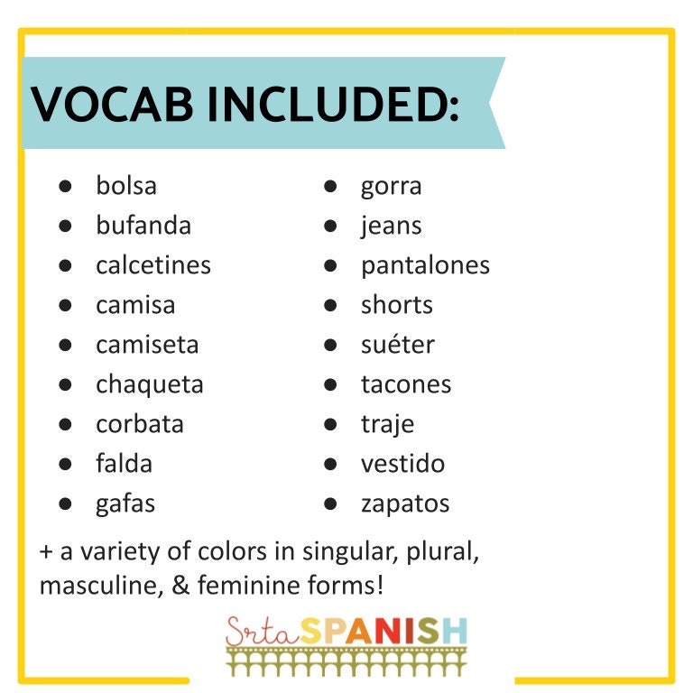 La Ropa Clothing in Spanish Reading and Speaking Activities With ...