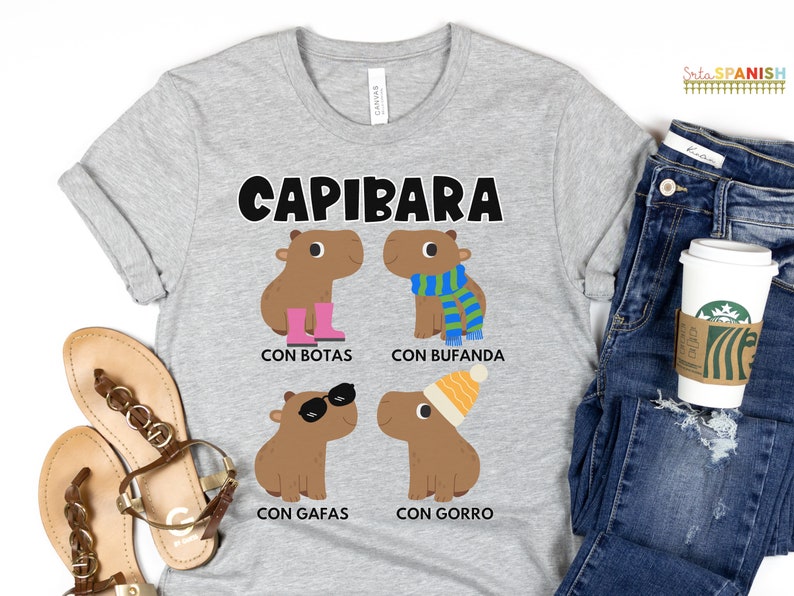 Funny Capybara TShirt Spanish Teacher Bilingual Teacher Tee Dual Language Instruction Tee Capibaras image 6