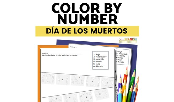 Day Of The Dead Color By Number Worksheet Day Of The Dead Skeleton